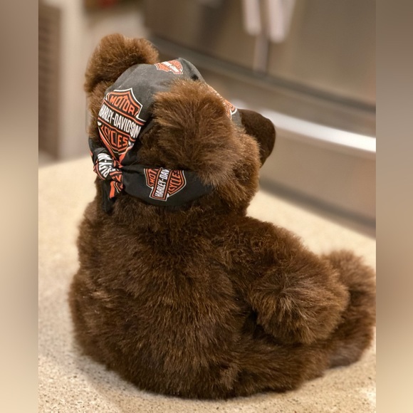Harley-Davidson 2000 Bean Bag Plush Biker Bear Doo Rag - 15” with Tags VTG - Picture 10 of 16